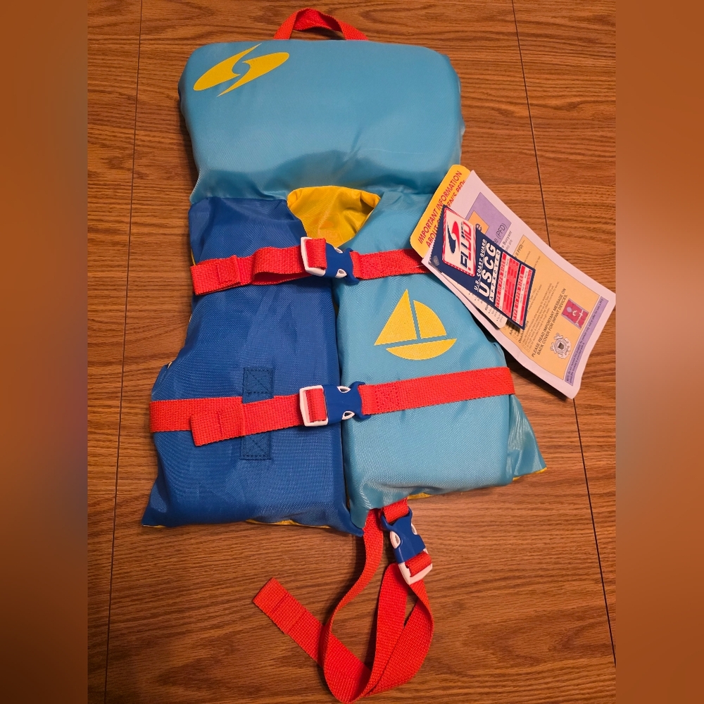 Fluide Blue and Yellow Kids Swim Vest
